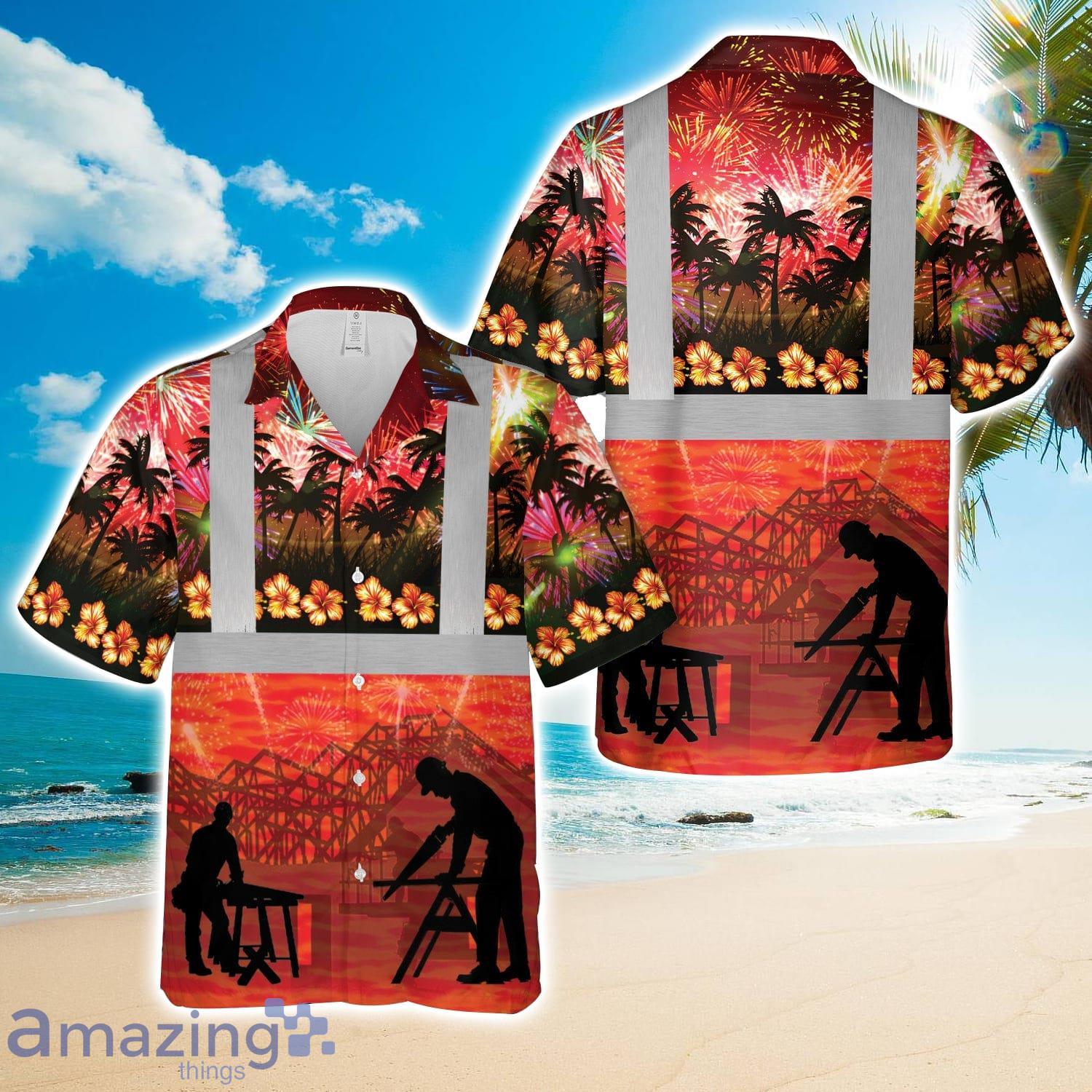 Carpenter Tropical 4th Of July Hawaiian Shirt Unisex For Men Women image Carpenter Tropical 4th Of July Hawaiian Shirt Unisex For Men Women Product Photo 1