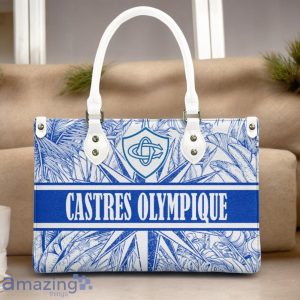 Castres Olympique Leather Handbag Custom Name Gift For Women Product Photo 3