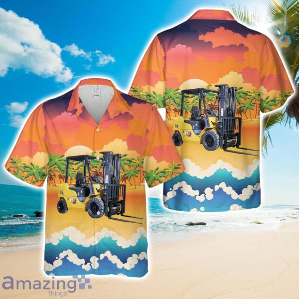 Cat Diesel Forklift 1.5-3.5 Tonne Hawaiian Shirt 3D Printed Button Shirt Product Photo 1