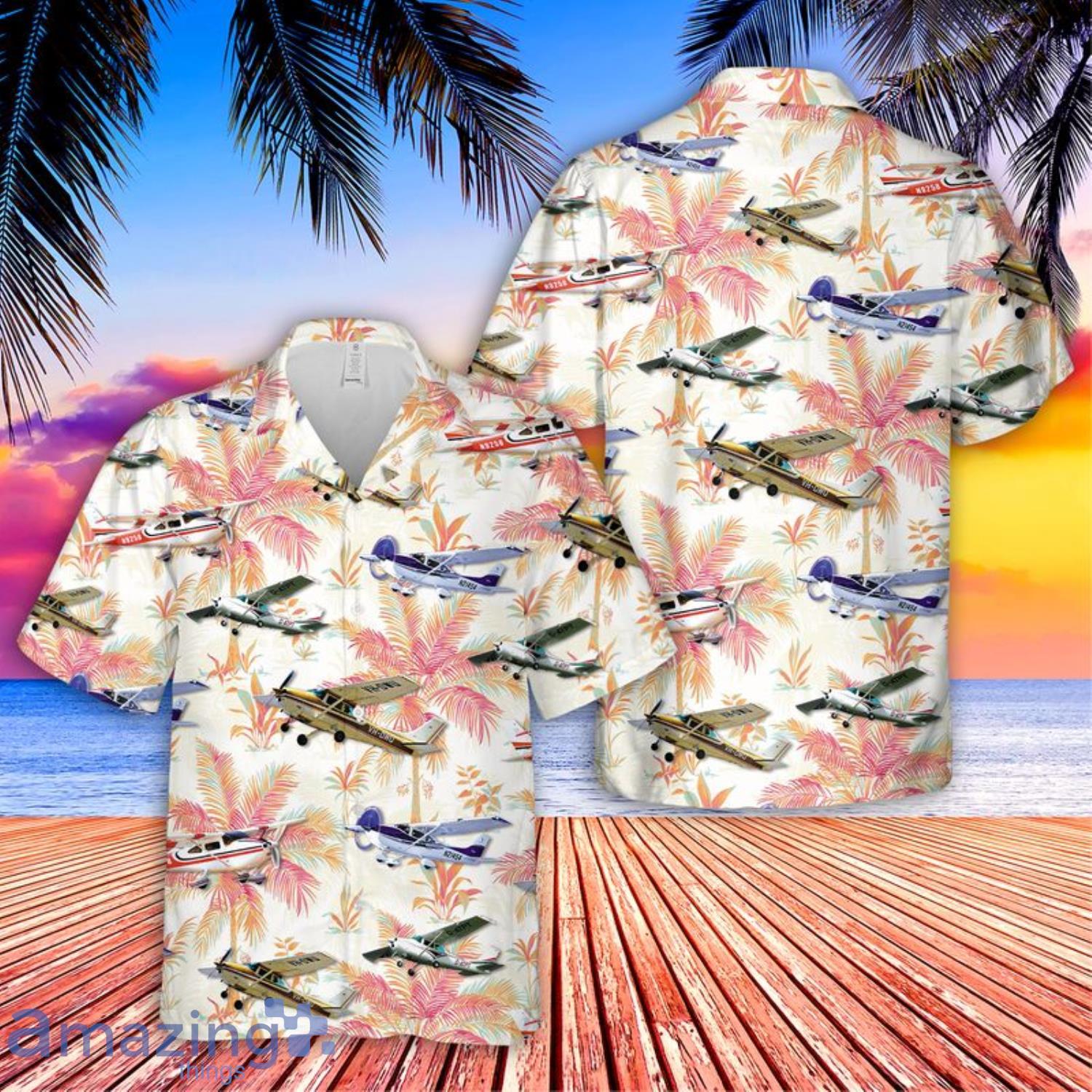 Cessna 182 Skylane Hawaiian Shirt 3D Printed Button Shirt image Cessna 182 Skylane Hawaiian Shirt 3D Printed Button Shirt Product Photo 1