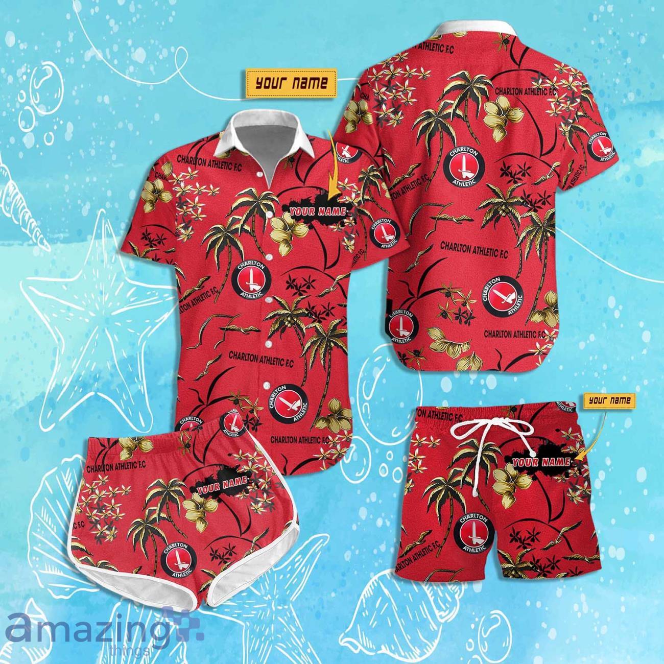 Charlton Athletic FC Hawaiian Shirt & Short Custom Name 2024 Men Women Summer Beach image Charlton Athletic FC Hawaiian Shirt & Short Custom Name 2024 Men Women Summer Beach Product Photo 1