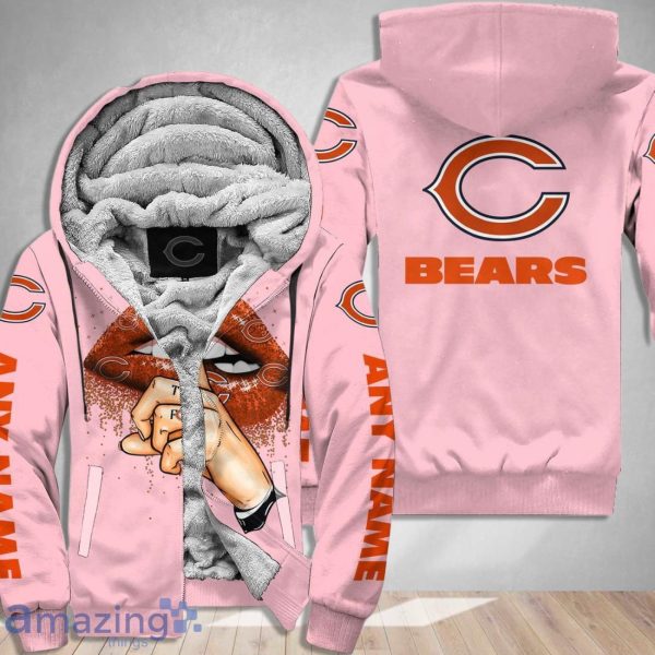 Chicago Bears Custom Name Shut The F Up Pink 3D Hoodie Shirt Product Photo 2