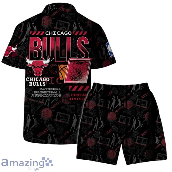 Chicago Bulls NBA Logo Basketball Street Style Design Hawaiian Shirt & Short Product Photo 2