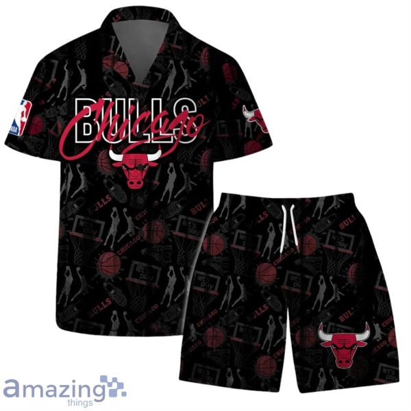 Chicago Bulls NBA Logo Basketball Street Style Design Hawaiian Shirt & Short Product Photo 1