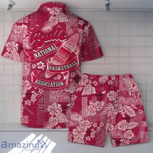 Chicago Bulls Team Logo Pattern Retro Magic Hawaiian Shirt And Short image Chicago Bulls Team Logo Pattern Retro Magic Hawaiian Shirt And Short Product Photo 2