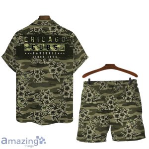 Chicago Cubs Logo Camo Pattern 3D Hawaiian Shirt & Short Product Photo 2