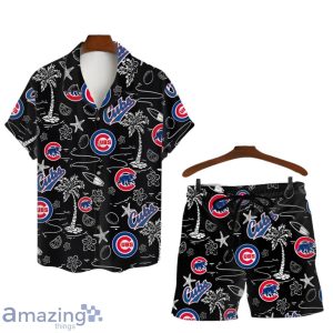 Chicago Cubs MLB Logo Tropical Design Hawaiian Shirt & Short Product Photo 1