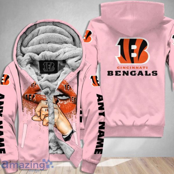 Cincinnati Bengals Custom Name Shut The F Up Pink 3D Hoodie Shirt Product Photo 2