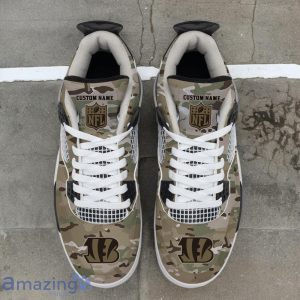 Cincinnati Bengals NFL Design Camo Air Jordan 4 Custom Name Product Photo 3