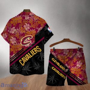 Cleveland Cavaliers Logo Flower Pattern Hawaiian Shirt & Short Product Photo 2