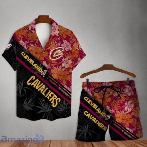 Cleveland Cavaliers Logo Flower Pattern Hawaiian Shirt & Short Product Photo 1