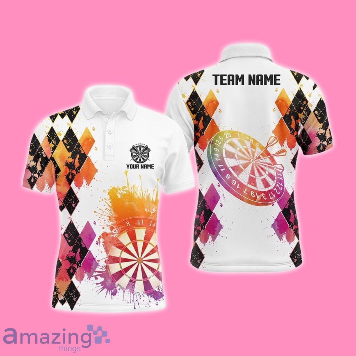 Colorful Watercolor Argyle Pattern Mens Darts Polo Shirt Style Gift Design image Colorful Watercolor Argyle Pattern Mens Darts Polo Shirt Style Gift Design Product Photo 1