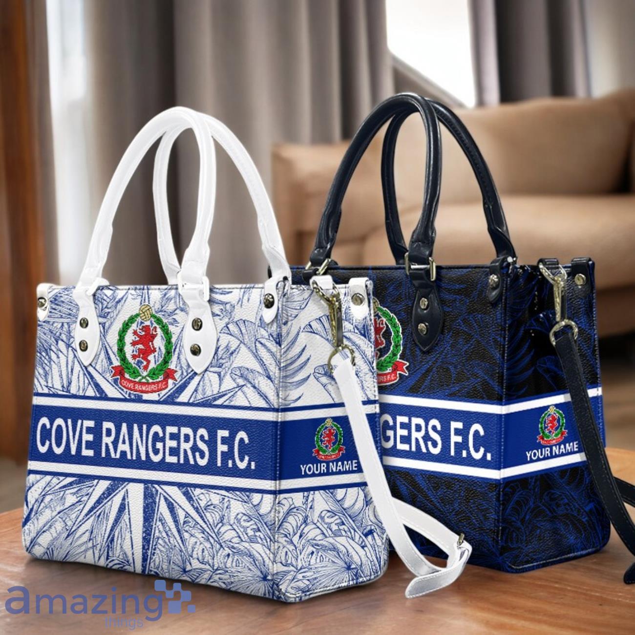 Cove Rangers F.C. Leather Handbag Custom Name Gift For Women image Cove Rangers F.C. Leather Handbag Custom Name Gift For Women Product Photo 1