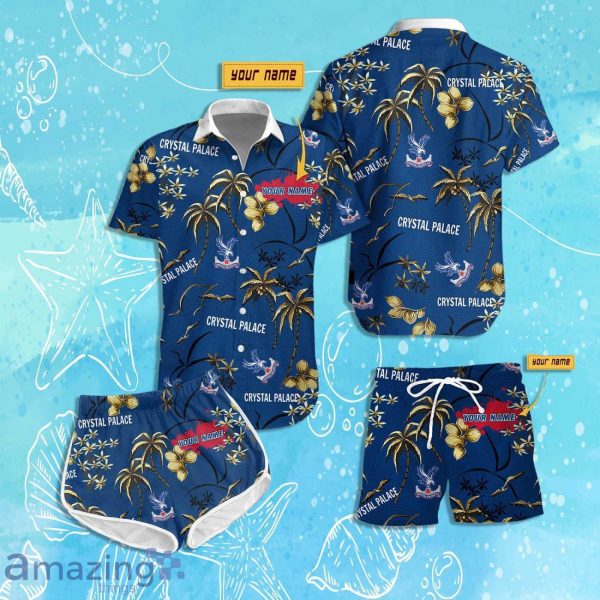 Crystal Palace FC Hawaiian Shirt & Short Custom Name 2024 Men Women Summer Beach Product Photo 1