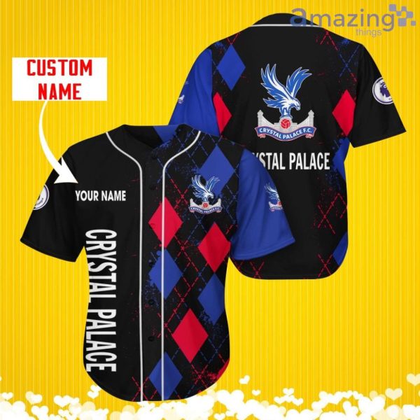 Crystal Palace F.C Sports Logo Jersey Baseball Shirt Custom Name With Diamond Brush Pattern For Men And Women Product Photo 1