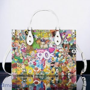 Custom Name 90’s Cartoon Leather HandBag Product Photo 2