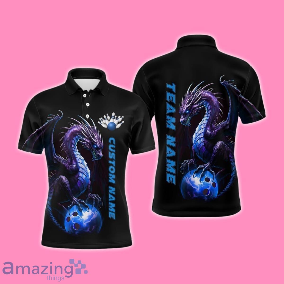 Custom Name Blue Dragon Bowling Team Jerseys Men Polo Shirt Style Gifts image Custom Name Blue Dragon Bowling Team Jerseys Men Polo Shirt Style Gifts Product Photo 1