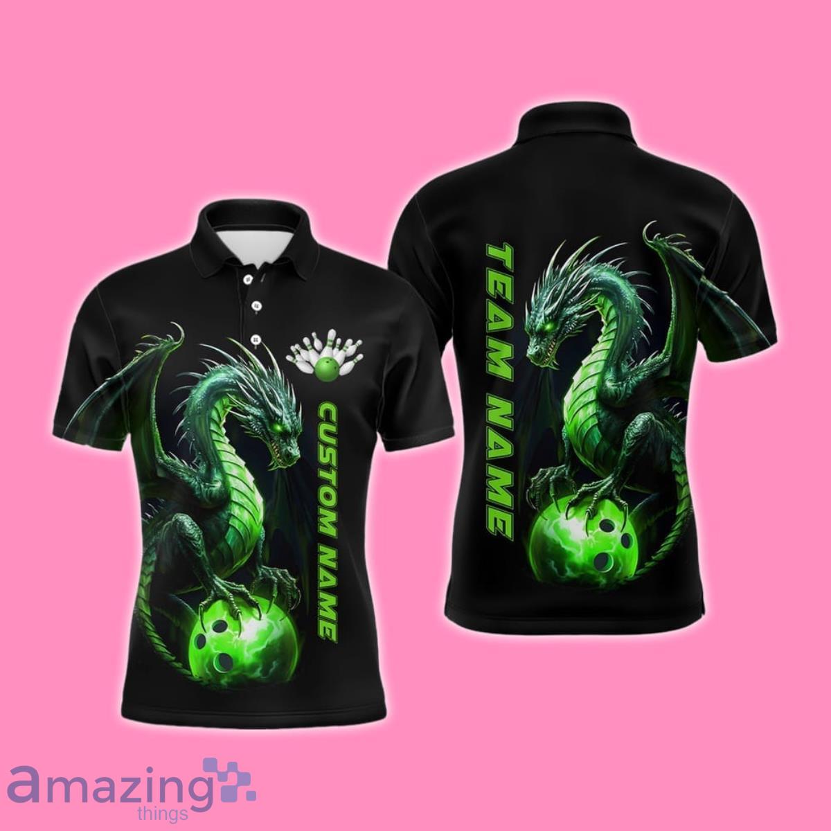 Custom Name Green Dragon Bowling Team Jerseys Men Polo Shirt Style Gifts image Custom Name Green Dragon Bowling Team Jerseys Men Polo Shirt Style Gifts Product Photo 1
