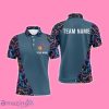 Custom Name Men Bowling Balls Pins Pattern Bowlers Team Polo Shirt