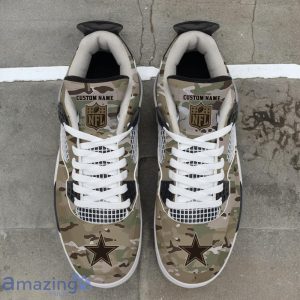 Dallas Cowboys NFL Design Camo Air Jordan 4 Custom Name Product Photo 3