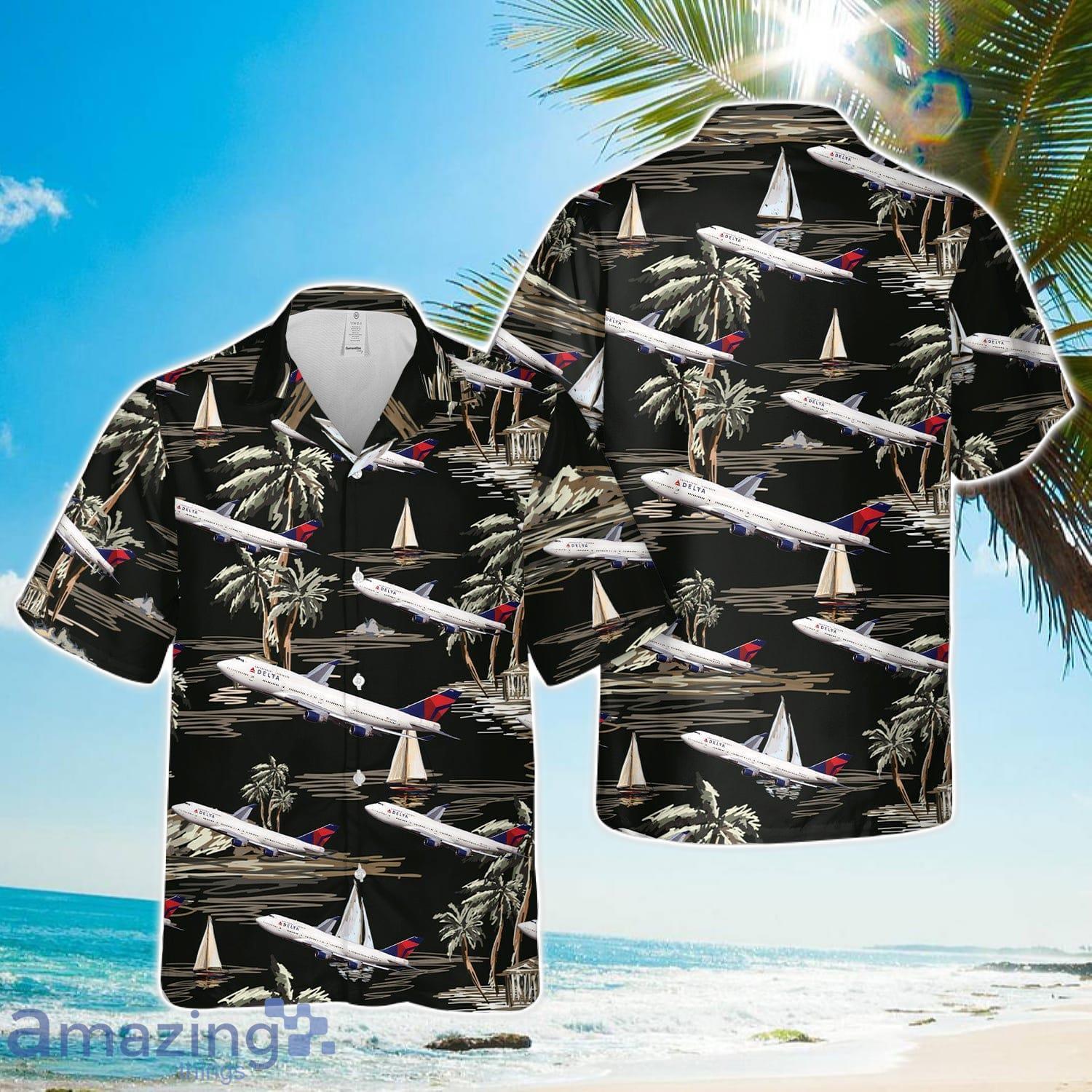 Delta Air Lines Boeing 747 451 Hawaiian Shirt Cute Summer Gift image Delta Air Lines Boeing 747-451 Hawaiian Shirt Cute Summer Gift Product Photo 1
