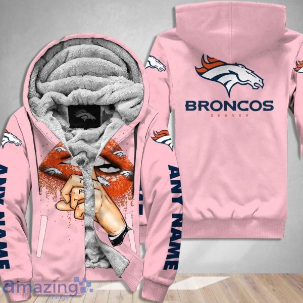 Denver Broncos Custom Name Shut The F Up Pink 3D Hoodie Shirt Product Photo 2