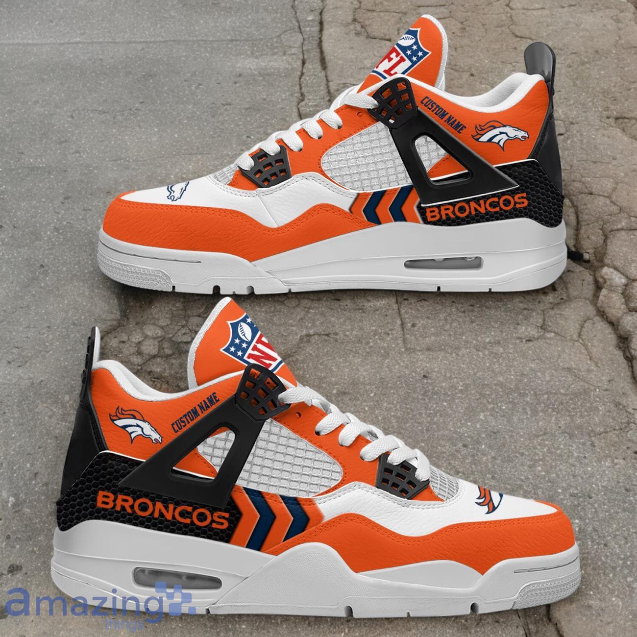 Denver Broncos NFL Air Jordan 4 Custom Name Sneaker For Fans image Denver Broncos NFL Air Jordan 4 Custom Name Sneaker For Fans Product Photo 3