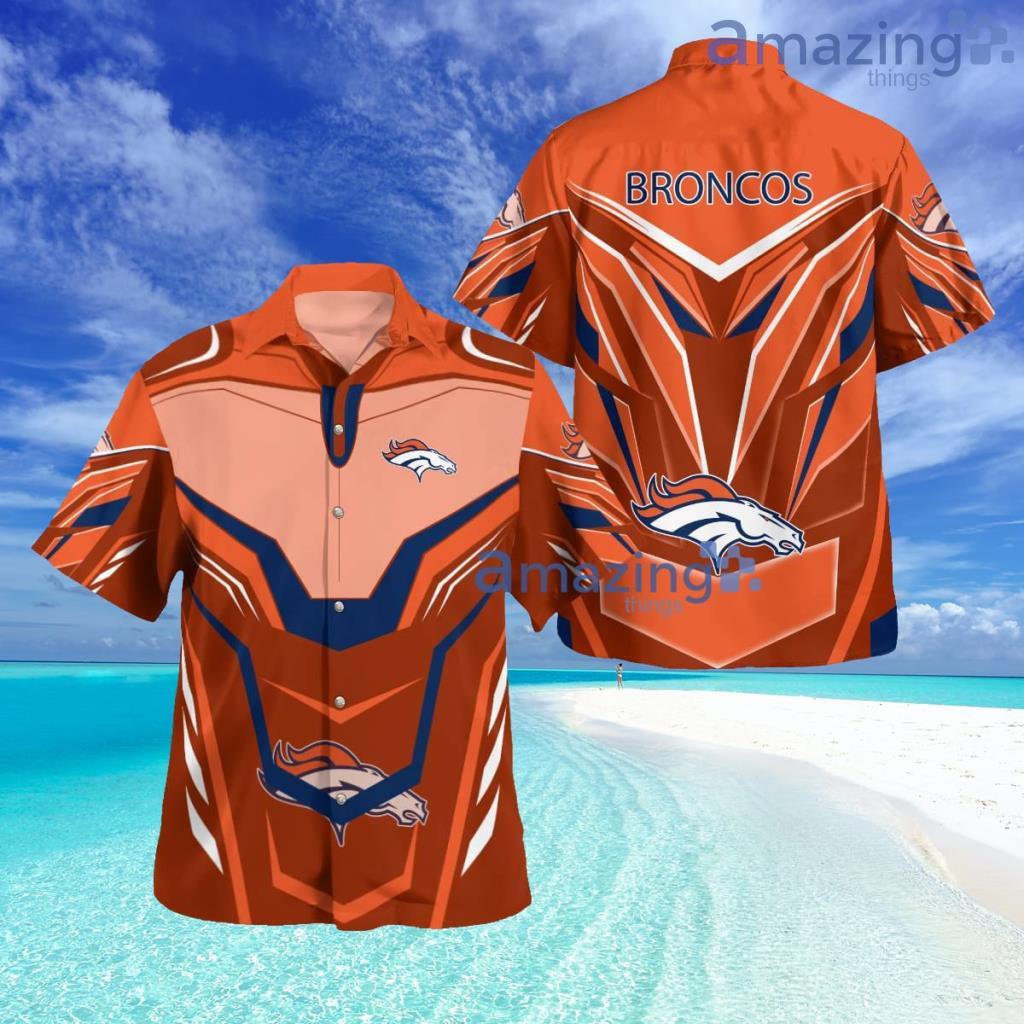 Denver Broncos Switch It Up Short Sleeve Button Down Tropical Hawaiian Shirt image Denver Broncos Switch It Up Short Sleeve Button Down Tropical Hawaiian Shirt Product Photo 1