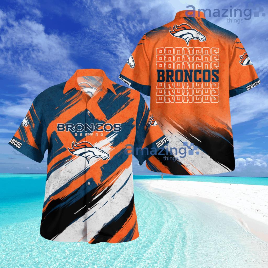 Denver Broncos Vintage Classic Button Down Tropical Hawaiian Shirt image Denver Broncos Vintage Classic Button Down Tropical Hawaiian Shirt Product Photo 1