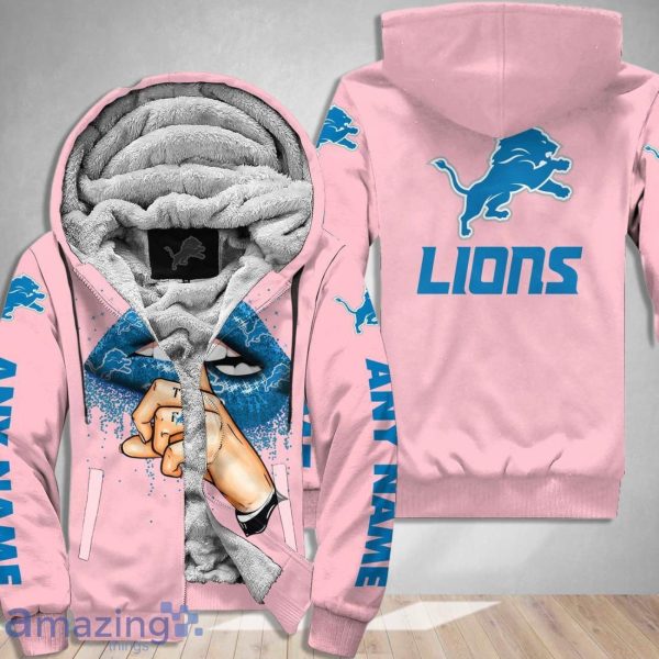 Detroit Lions Custom Name Shut The F Up Pink 3D Hoodie Shirt Product Photo 2