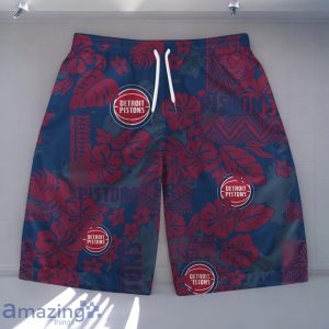 Detroit Pistons Team Logo Pattern Retro Magic Hawaiian Shirt And Short Product Photo 3