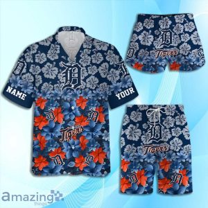 Detroit Tiger MLB Flower Hawaiian Shirt And Short Custom Name For Fans Product Photo 1
