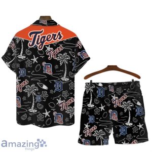 Detroit Tigers MLB Logo Tropical Design Hawaiian Shirt & Short image Detroit Tigers MLB Logo Tropical Design Hawaiian Shirt & Short Product Photo 2