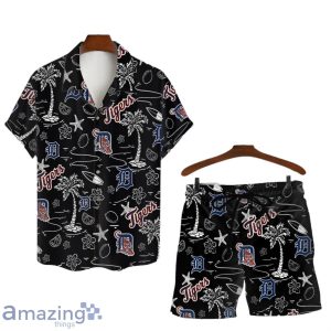 Detroit Tigers MLB Logo Tropical Design Hawaiian Shirt & Short Product Photo 1