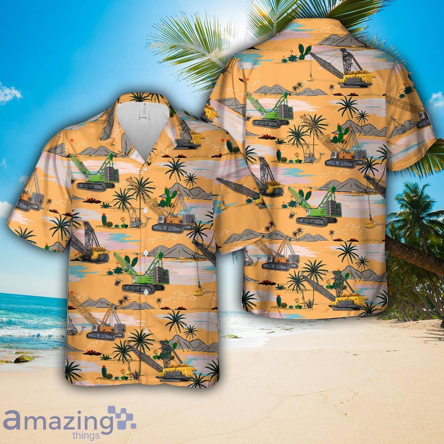 Dragline Excavator heavy equipment Hawaiian Shirt 3D Printed Button Shirt image Dragline Excavator heavy equipment Hawaiian Shirt 3D Printed Button Shirt Product Photo 1
