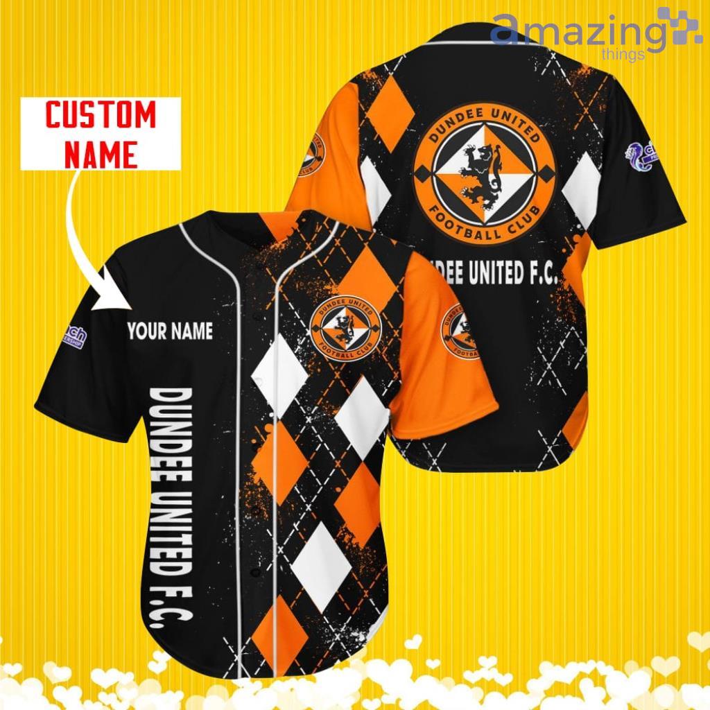 Dundee United F.C. Sports Logo Jersey Baseball Shirt Custom Name With Diamond Brush Pattern For Men And Women image Dundee United F.C. Sports Logo Jersey Baseball Shirt Custom Name With Diamond Brush Pattern For Men And Women Product Photo 2