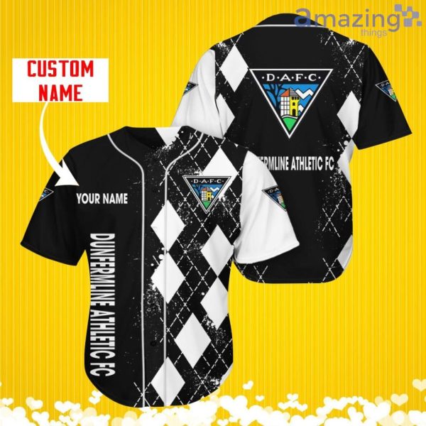 Dunfermline Athletic F.C. Sports Logo Jersey Baseball Shirt Custom Name With Diamond Brush Pattern For Men And Women Product Photo 1