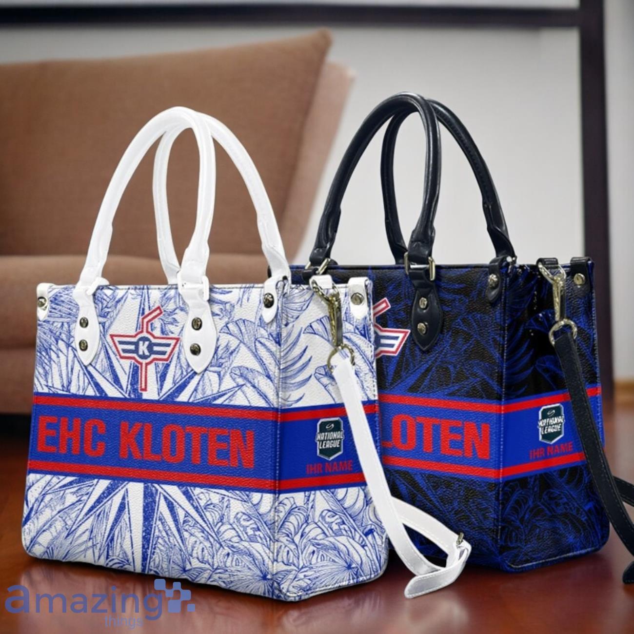 EHC Kloten Leather Handbag Custom Name Gift For Women image EHC Kloten Leather Handbag Custom Name Gift For Women Product Photo 1