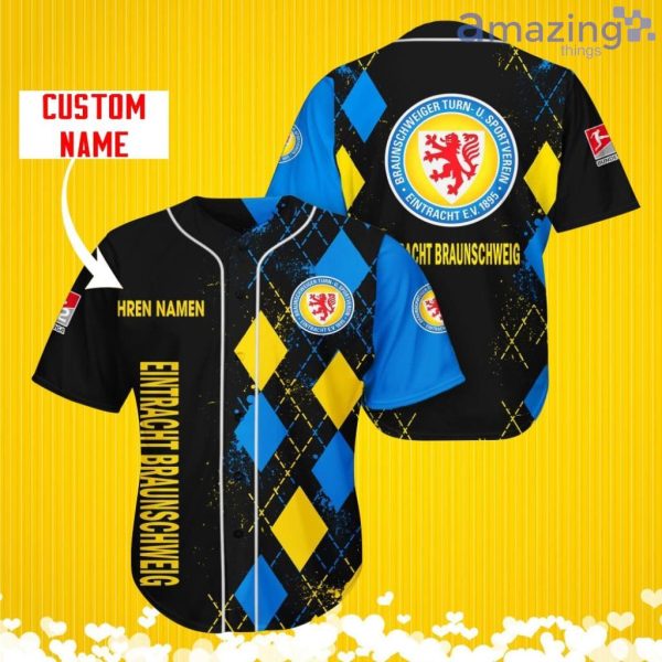 Eintracht Braunschweig Sports Logo Jersey Baseball Shirt Custom Name With Diamond Brush Pattern For Men And Women Product Photo 1