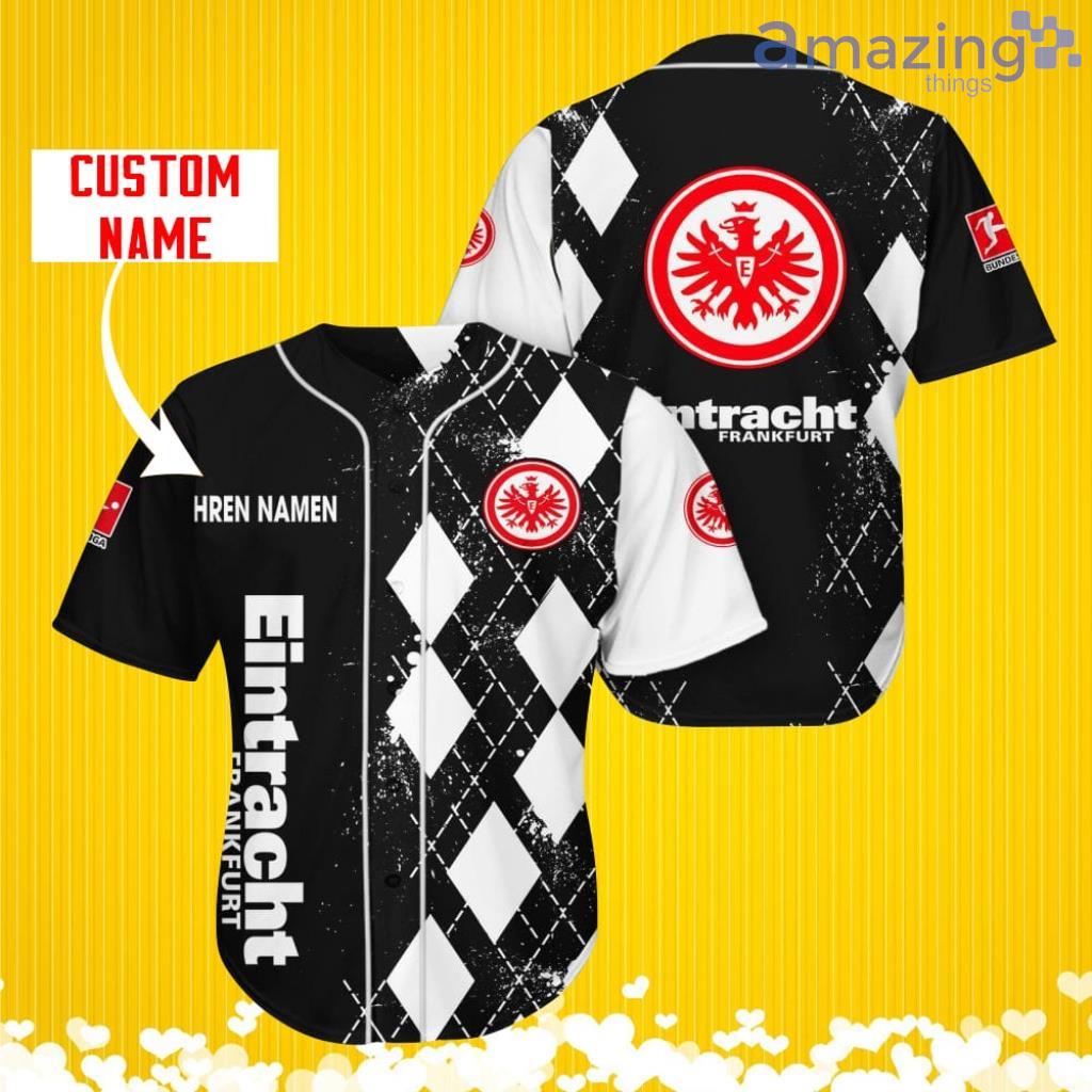 Eintracht Frankfurt Sports Logo Jersey Baseball Shirt Custom Name With Diamond Brush Pattern For Men And Women image Eintracht Frankfurt Sports Logo Jersey Baseball Shirt Custom Name With Diamond Brush Pattern For Men And Women Product Photo 1