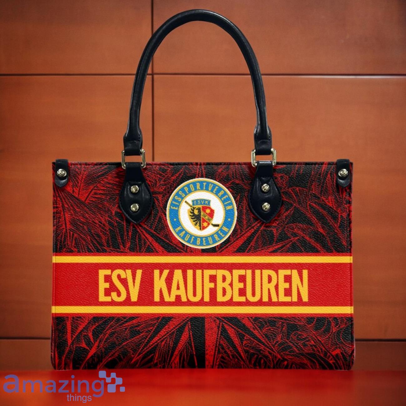 ESV Kaufbeuren Leather Handbag Custom Name Gift For Women image ESV Kaufbeuren Leather Handbag Custom Name Gift For Women Product Photo 2