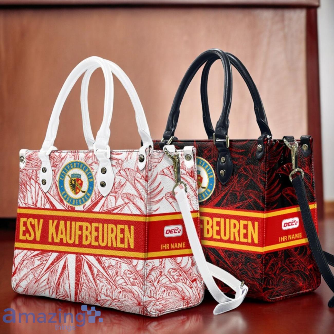 ESV Kaufbeuren Leather Handbag Custom Name Gift For Women image ESV Kaufbeuren Leather Handbag Custom Name Gift For Women Product Photo 1