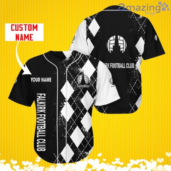 Falkirk F.C. Sports Logo Jersey Baseball Shirt Custom Name With Diamond Brush Pattern For Men And Women Product Photo 1