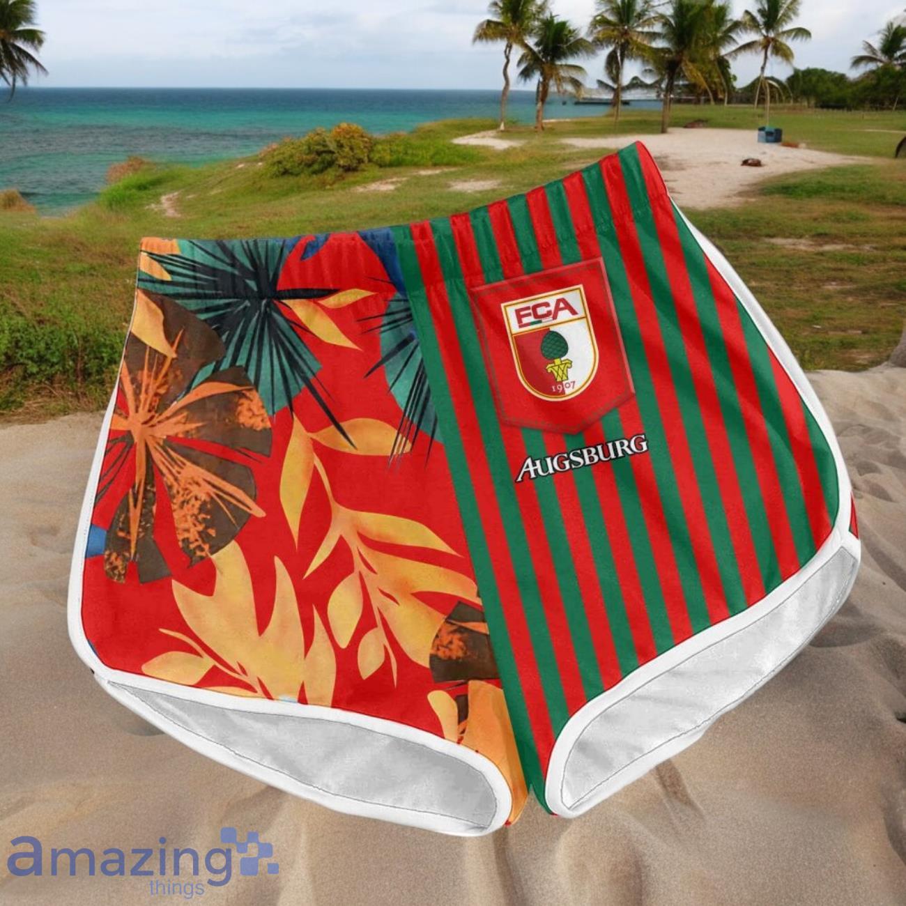 FC Augsburg Hawaiian Shirt & Short Aloha Beach Summer For Men Women image FC Augsburg Hawaiian Shirt & Short Aloha Beach Summer For Men Women Product Photo 3