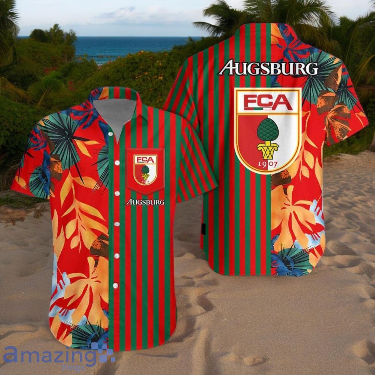 FC Augsburg Hawaiian Shirt & Short Aloha Beach Summer For Men Women image FC Augsburg Hawaiian Shirt & Short Aloha Beach Summer For Men Women Product Photo 1