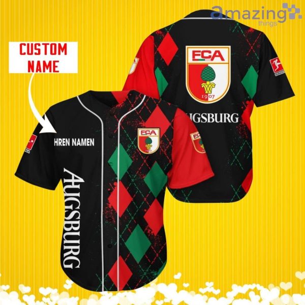 FC Augsburg Sports Logo Jersey Baseball Shirt Custom Name With Diamond Brush Pattern For Men And Women Product Photo 1