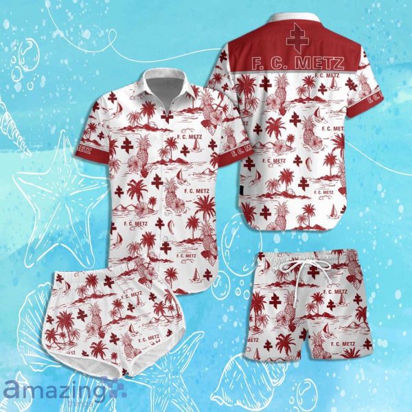 FC Metz Hawaiian Shirt & Short 2024 Summer Beach For Fans Product Photo 1