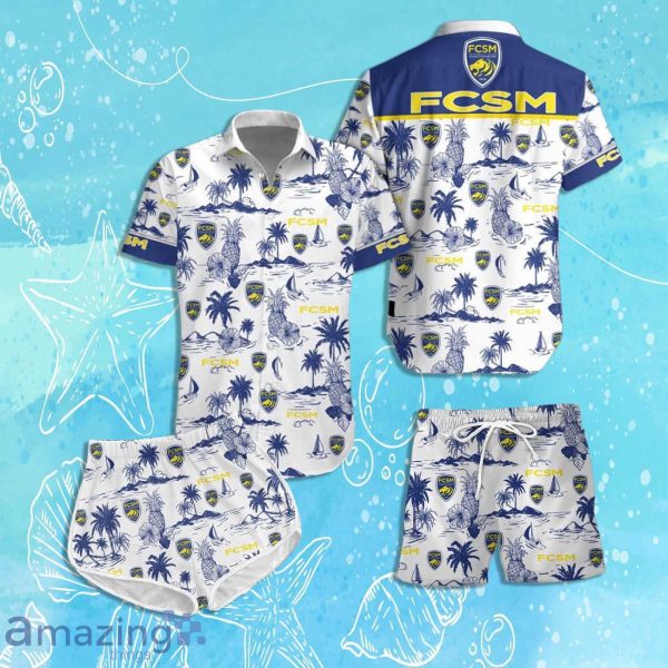 FC Sochaux-Montbeliard Hawaiian Shirt & Short 2024 Summer Beach For Fans Product Photo 1