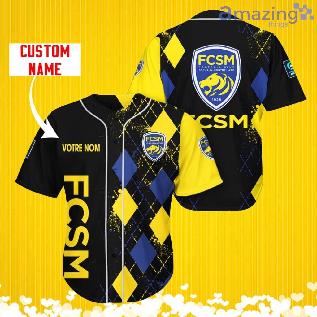 FC Sochaux Montbeliard Sports Logo Jersey Baseball Shirt Custom Name With Diamond Brush Pattern For Men And Women image FC Sochaux-Montbeliard Sports Logo Jersey Baseball Shirt Custom Name With Diamond Brush Pattern For Men And Women Product Photo 1