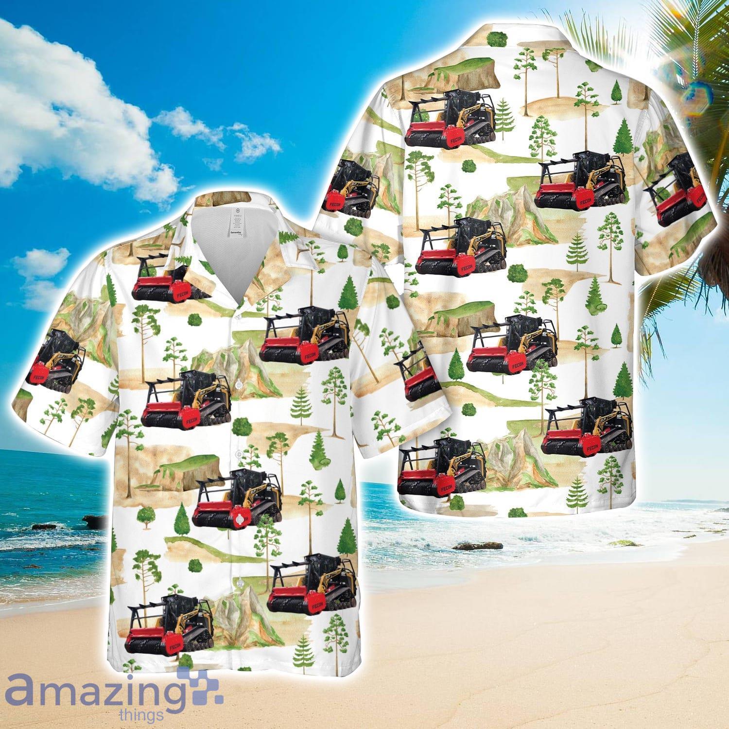 FECON Bull Hog high flow skid steer drum mulcher Hawaiian Shirt Cute Summer Gift image FECON Bull Hog high flow skid steer drum mulcher Hawaiian Shirt Cute Summer Gift Product Photo 1